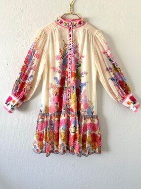 Dalia MacPhee Knee Length to Midi Floral Roses Dress Large